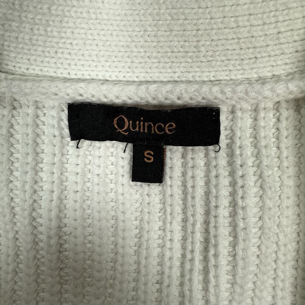 Quince 100% Organic Cotton Oversized Boyfriend Cardigan Womens Size S White - Picture 3 of 8